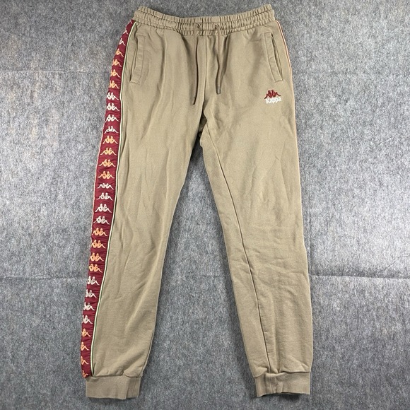 Kappa Sweatpants Joggers Men's Medium Tan Tape Drawstring 28" Inseam - Picture 1 of 10